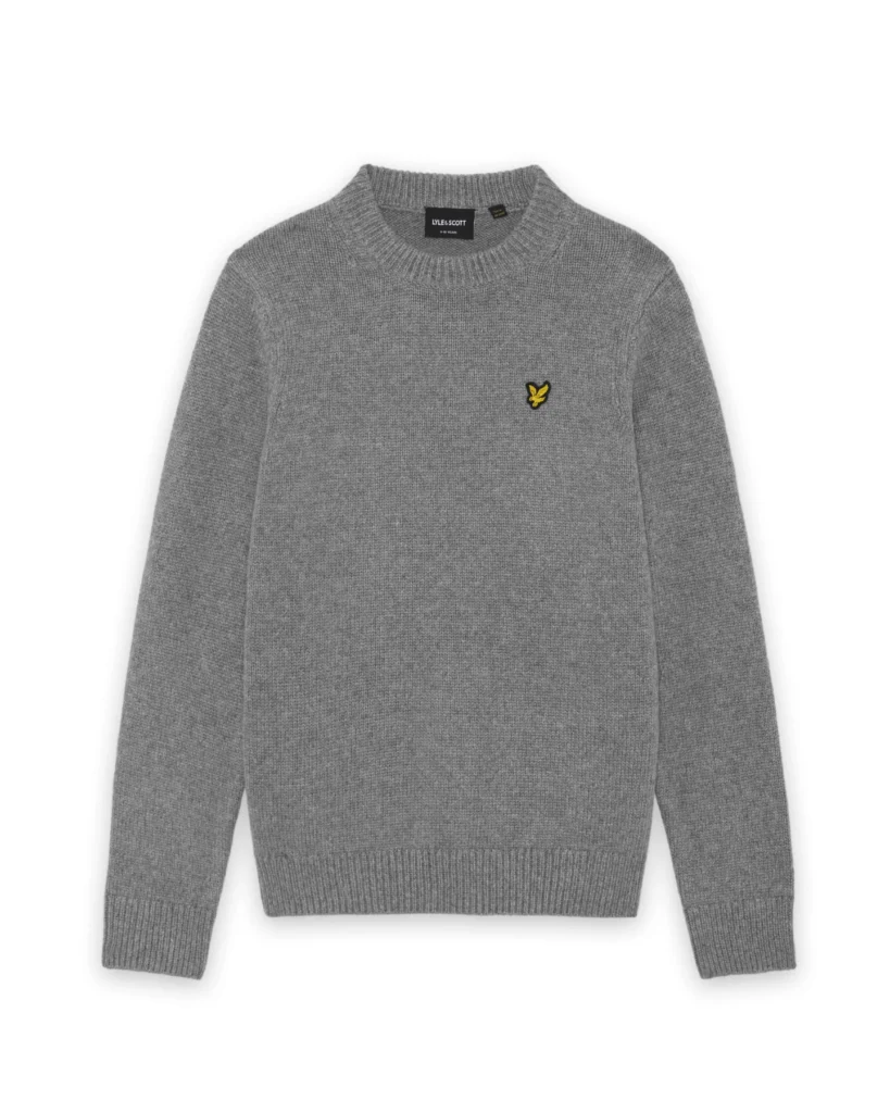 Lyle & Scott MELANGE CREW NECK JUMPER Mid Grey Marl